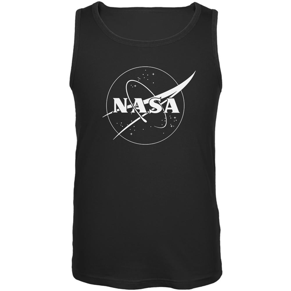 NASA Outline Logo Mens Tank Top Men's Tank Tops NASA 2XL Black