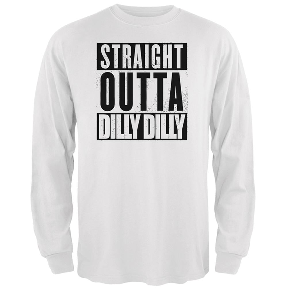 Straight Outta Dilly Dilly Mens Long Sleeve T Shirt Men's Long Sleeves Old Glory 2XL White