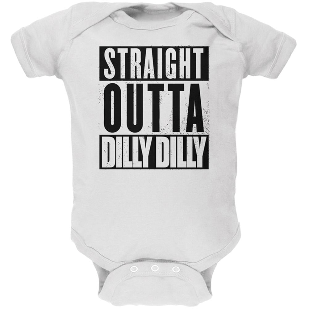 Straight Outta Dilly Dilly Soft Baby One Piece Baby One Piece Old Glory 0-3M White