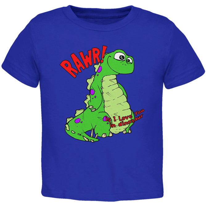 RAWR I Love You Dinosaur Toddler T Shirt Toddler T-Shirts Old Glory 2T Blue