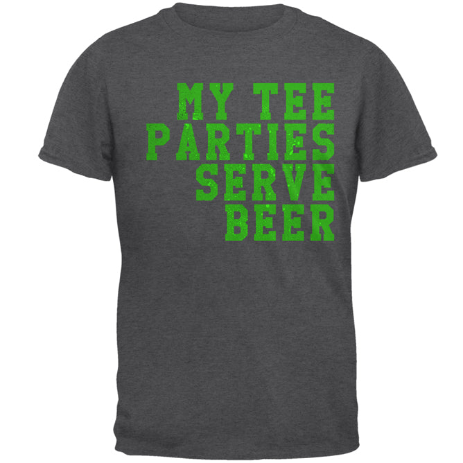 My Tee Parties Serve Beer Mens T Shirt Men's T-Shirts global 2XL Dark Heather