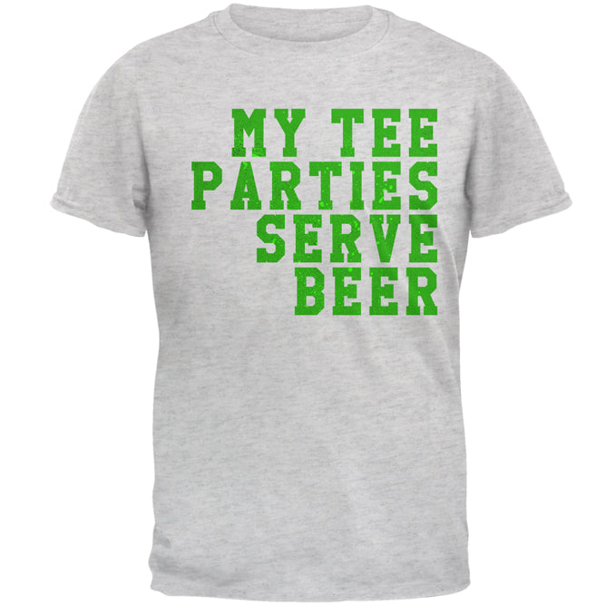 My Tee Parties Serve Beer Mens T Shirt Men's T-Shirts global 2XL Light Heather Grey