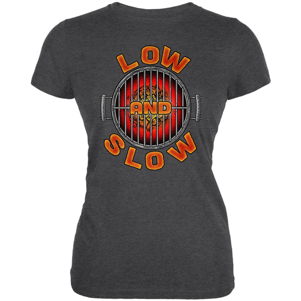 Low and Slow Grilling Juniors Soft T Shirt Juniors T-Shirts Old Glory 2XL Deep Heather