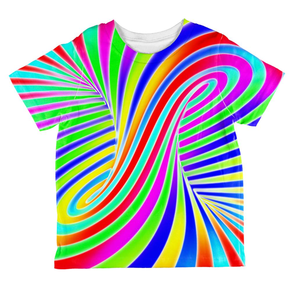 Rainbow Trippy Swirl All Over Toddler T Shirt Toddler T-Shirts Old Glory 2T Multi