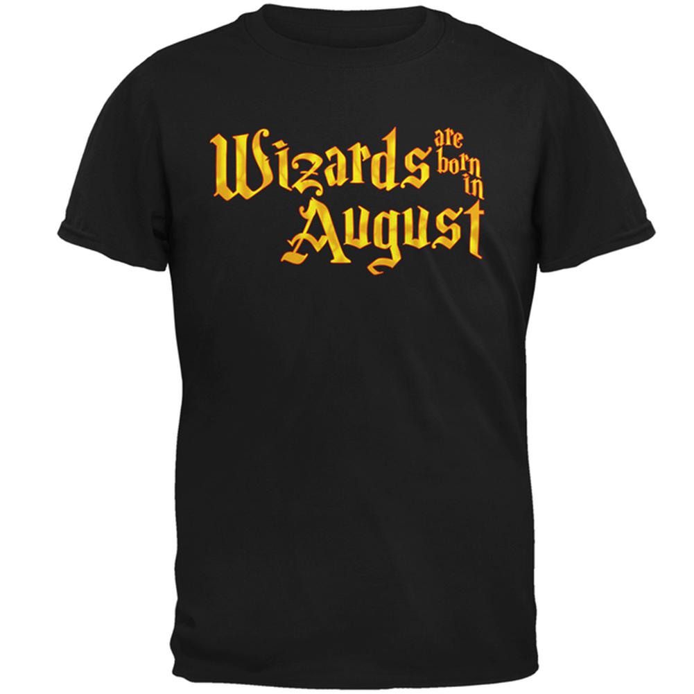 Wizards are born in August Mens T Shirt Men's T-Shirts Old Glory 2XL Black