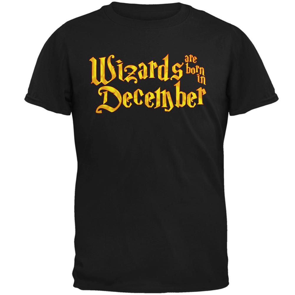 Wizards are born in December Mens T Shirt Men's T-Shirts Old Glory 2XL Black