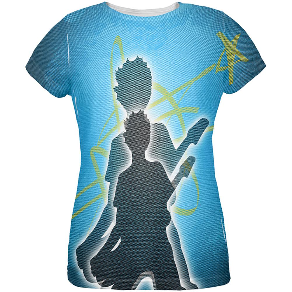 Next Guitar Rock Idol All Over Womens T Shirt Women's T-Shirts Old Glory 2XL Multi