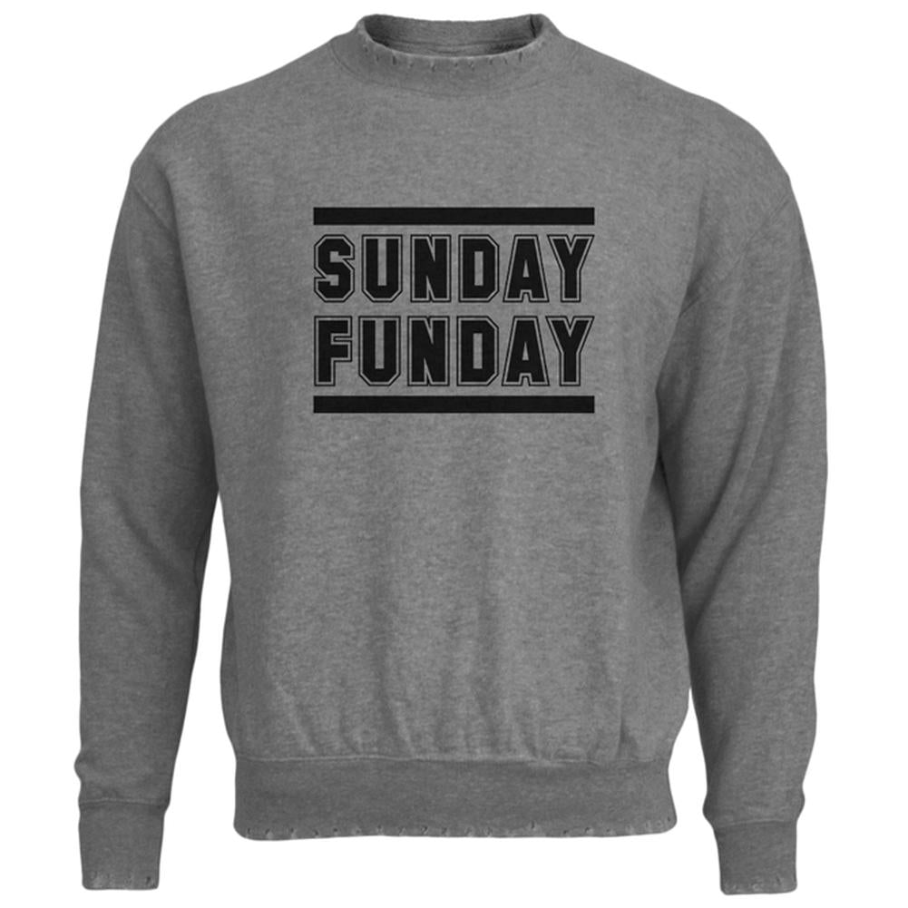 Sunday Funday Mens Destroyed Sweatshirt Men's Sweatshirts Old Glory LG Heather