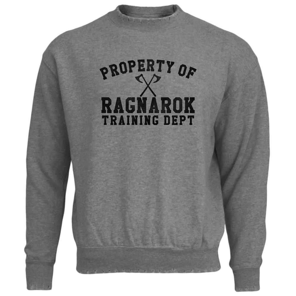 Viking Property of Ragnarok Training Department Mens Destroyed Sweatshirt Men's Sweatshirts Old Glory LG Heather
