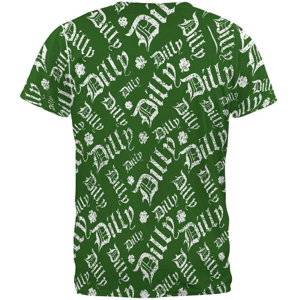 St. Patrick's Day Dilly Dilly Old English Pattern All Over Mens T Shirt Men's T-Shirts Old Glory