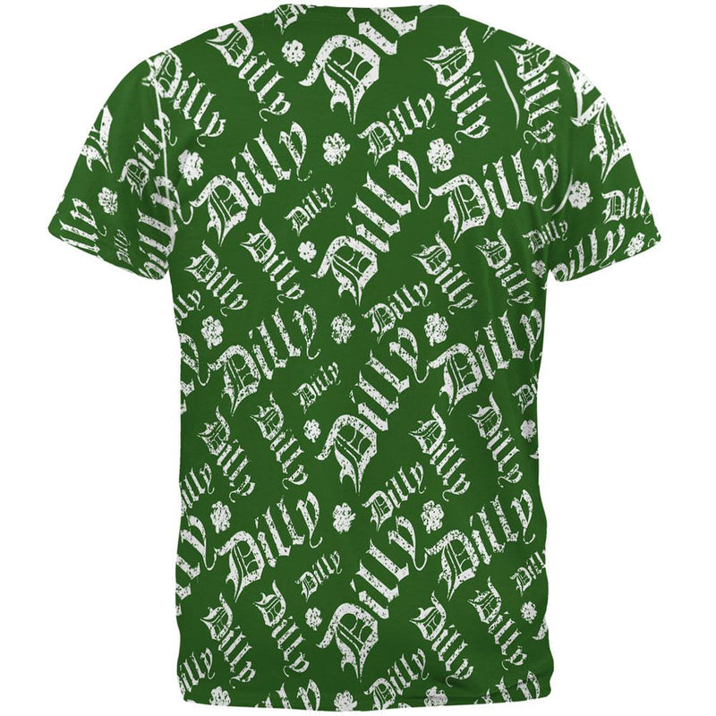 St. Patrick's Day Dilly Dilly Old English Pattern All Over Mens T Shirt Men's T-Shirts Old Glory