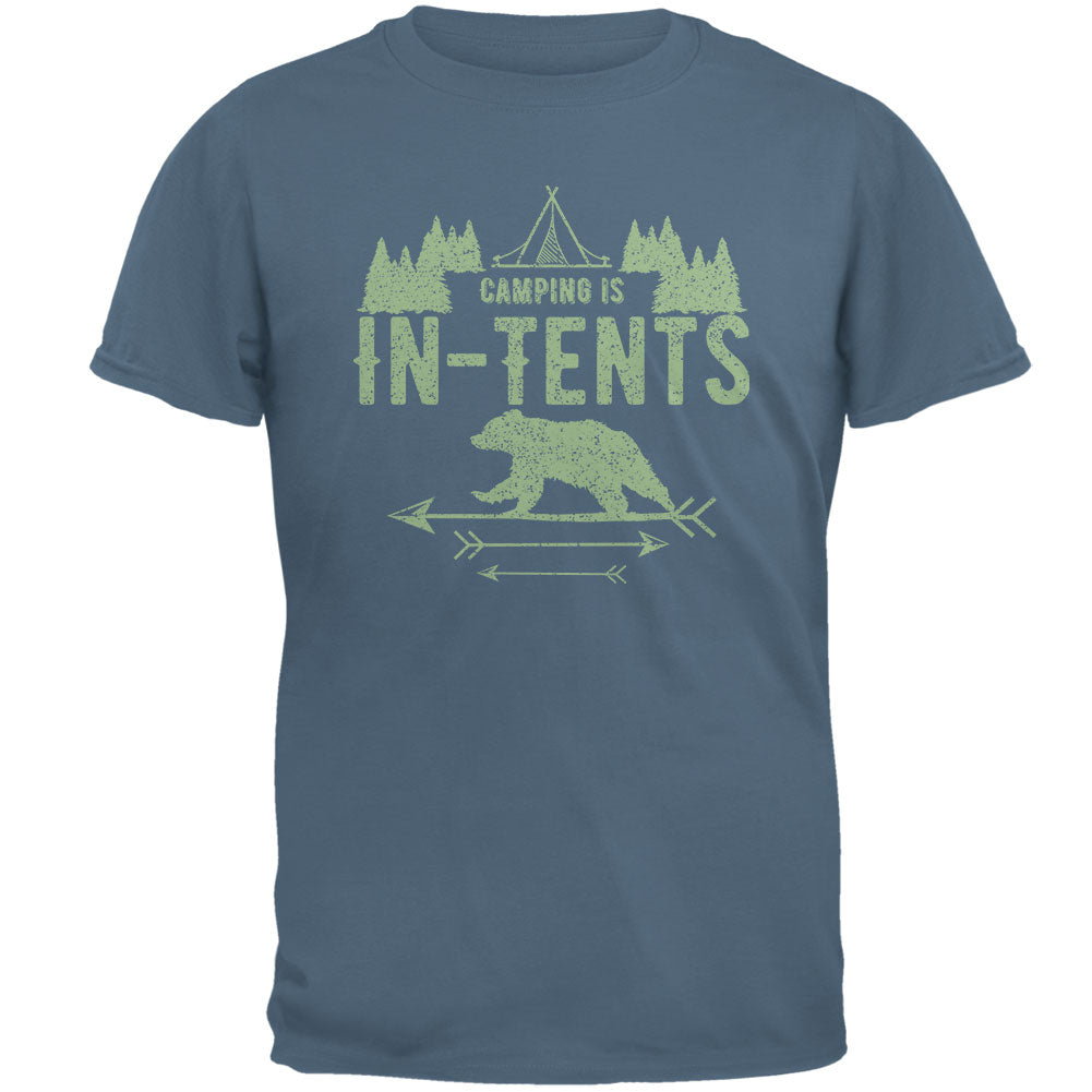 Camping Is In Tents Intense Funny Pun Mens T Shirt Men's T-Shirts Old Glory 2XL Indigo Blue