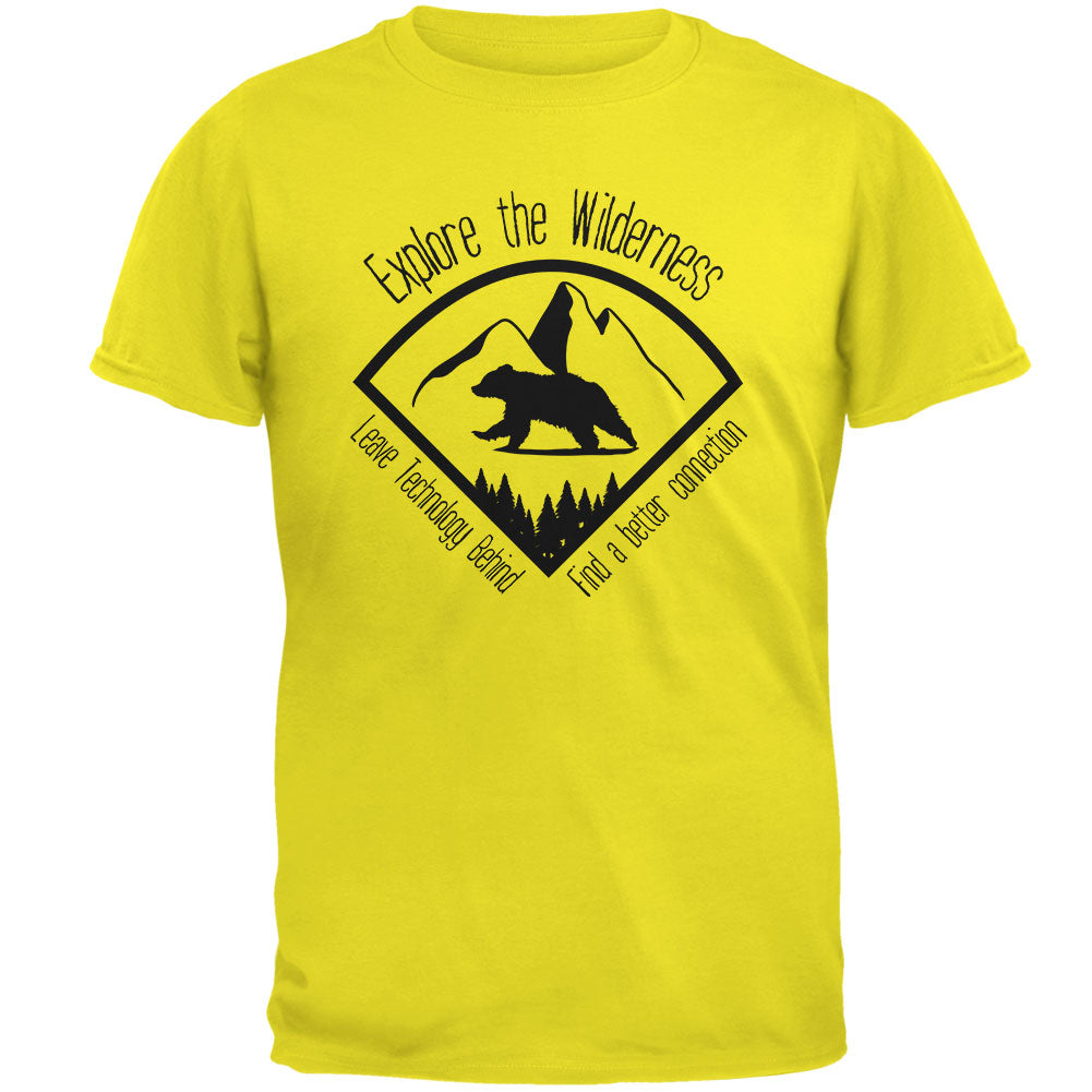 Explore The Wilderness No Wifi Better Connection Mens T Shirt Men's T-Shirts Old Glory 2XL Bright Yellow