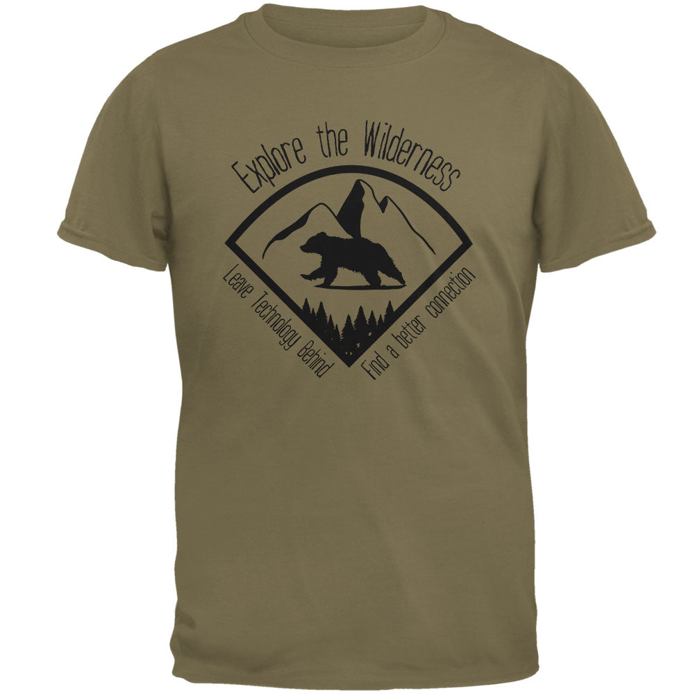 Explore The Wilderness No Wifi Better Connection Mens T Shirt Men's T-Shirts Old Glory 2XL Prairie Dust
