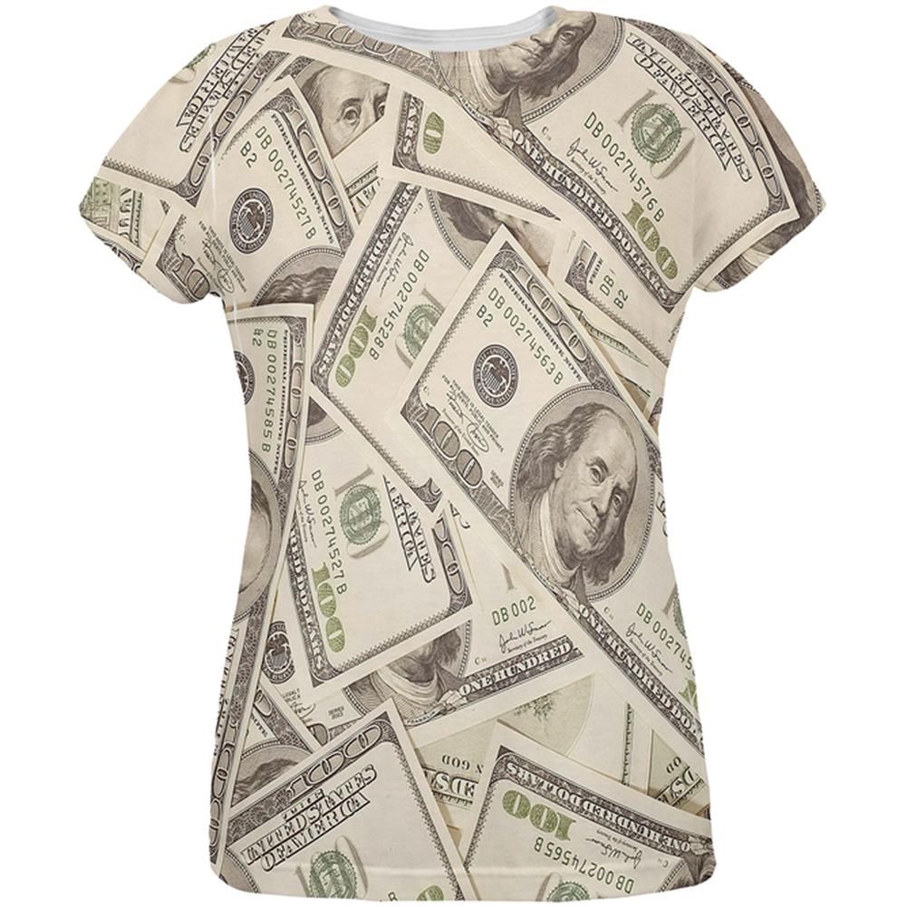 Cash Money All Over Womens T Shirt Women's T-Shirts Old Glory 2XL Multi