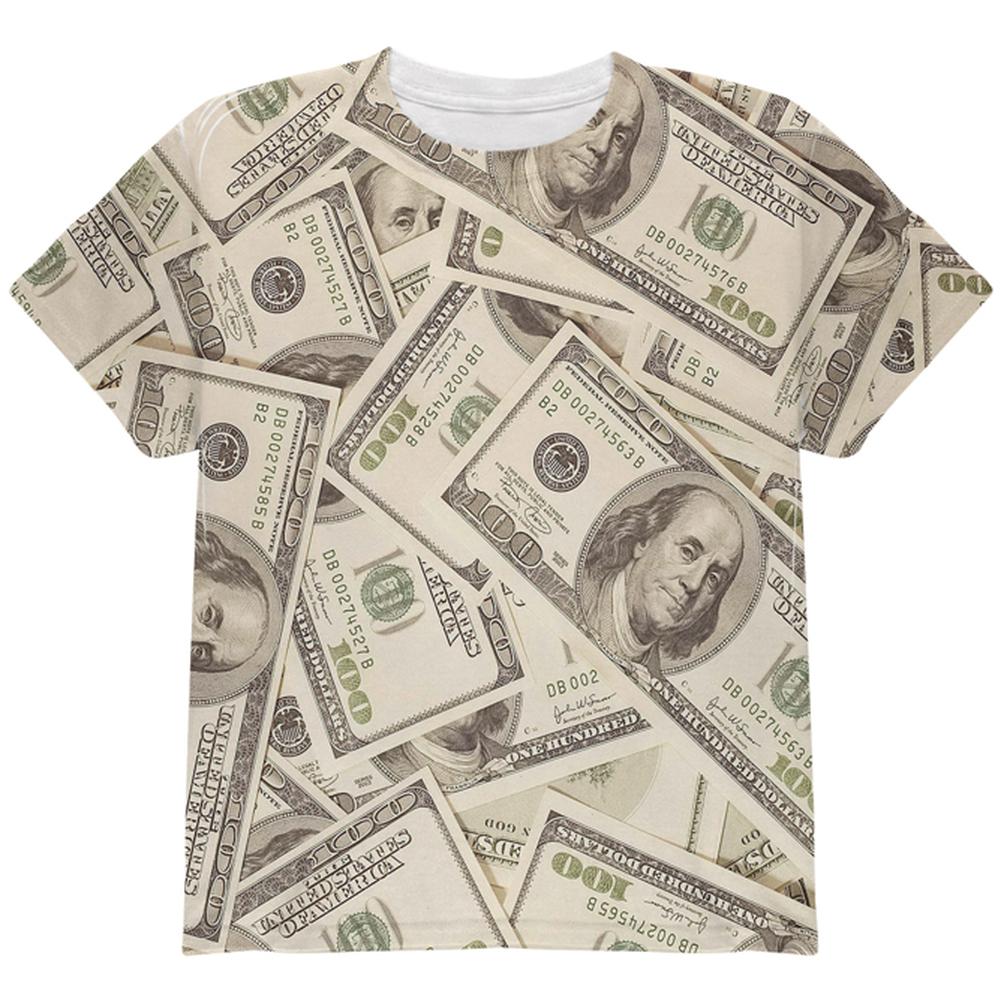 Cash Money All Over Youth T Shirt Youth T-Shirts Old Glory LG Multi