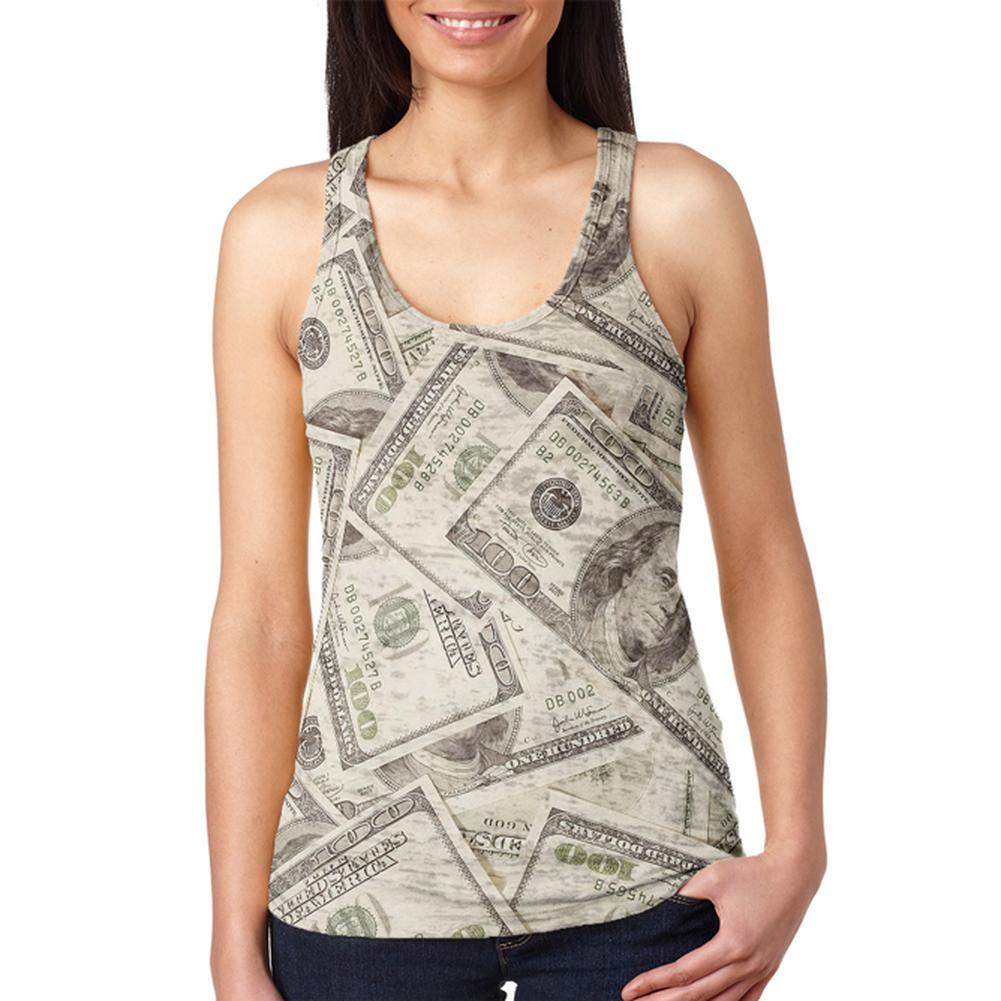 Cash Money Juniors Burnout Racerback Tank Top Juniors Tank Tops Old Glory 2XL Multi