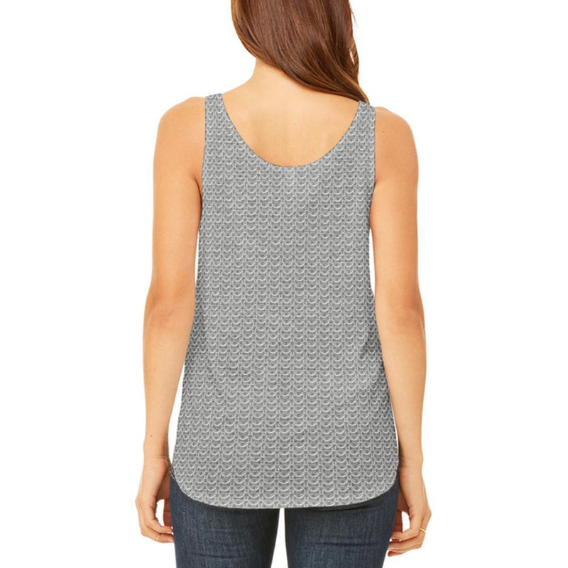 Halloween Chainmail Costume Juniors Flowy Side Slit Tank Top Juniors Tank Tops Old Glory