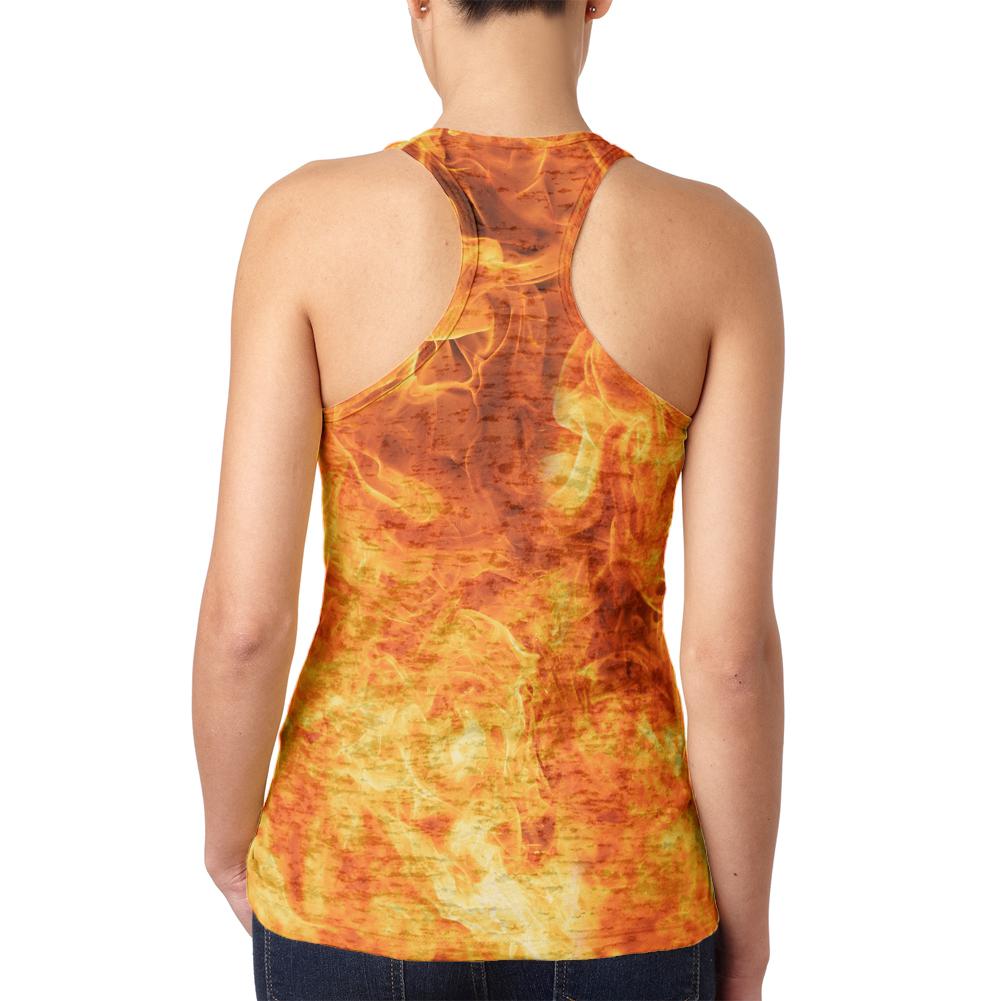 Flames Fire Juniors Burnout Racerback Tank Top Juniors Tank Tops Old Glory