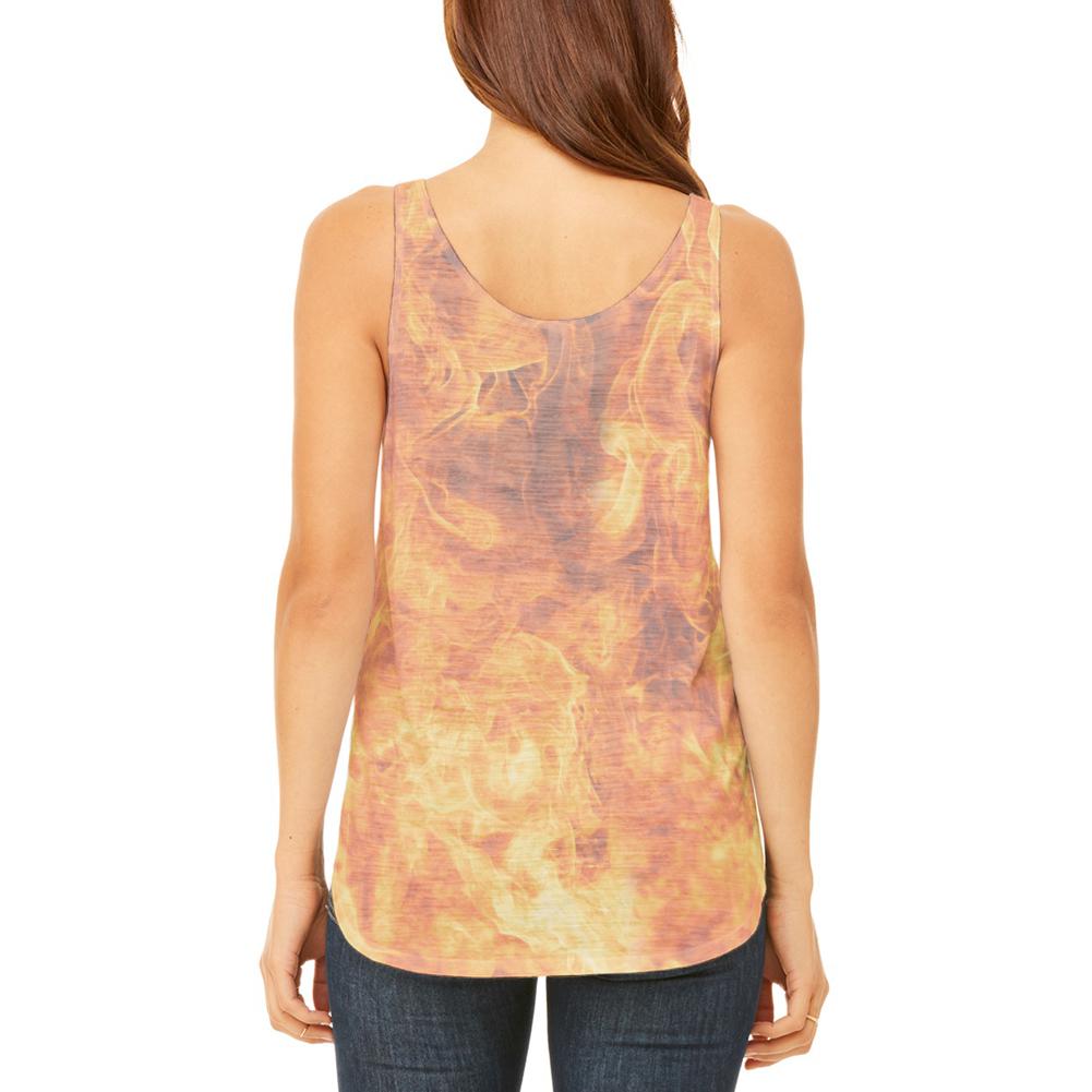 Flames Fire Juniors Flowy Side Slit Tank Top Juniors Tank Tops Old Glory