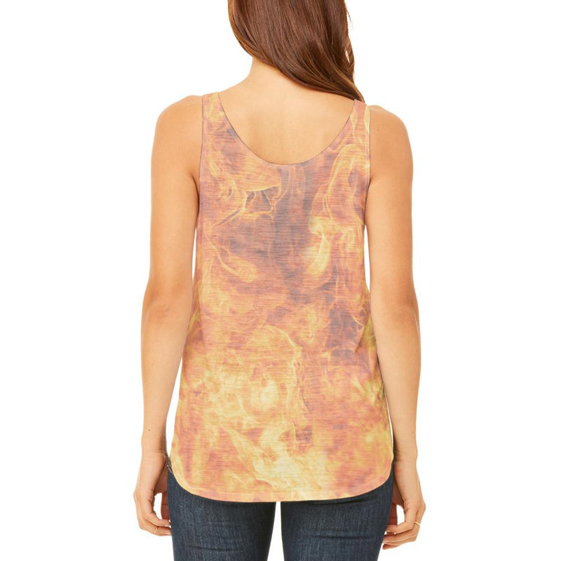 Flames Fire Juniors Flowy Side Slit Tank Top Juniors Tank Tops Old Glory