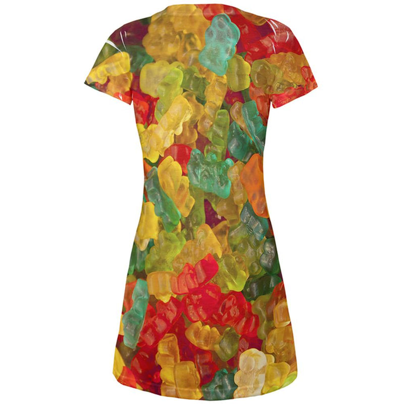 Halloween Candy Gummy Bears All Over Juniors Beach Cover-Up Dress Juniors Dresses Old Glory