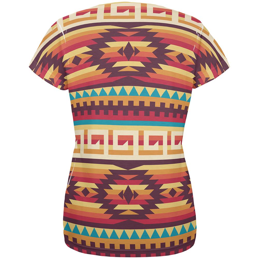 Native American Pattern All Over Womens T Shirt Women's T-Shirts Old Glory