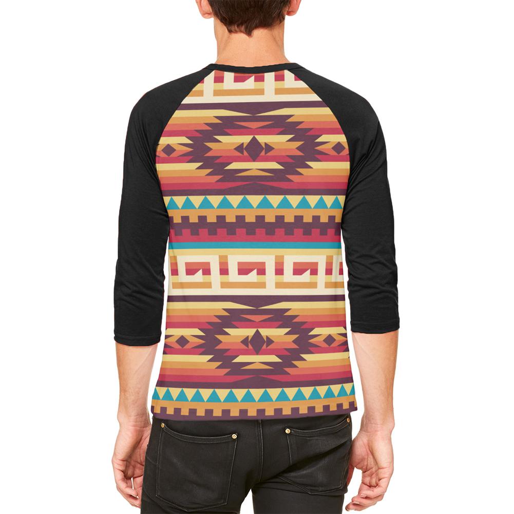 Native American Pattern Mens Raglan T Shirt Men's T-Shirts Old Glory