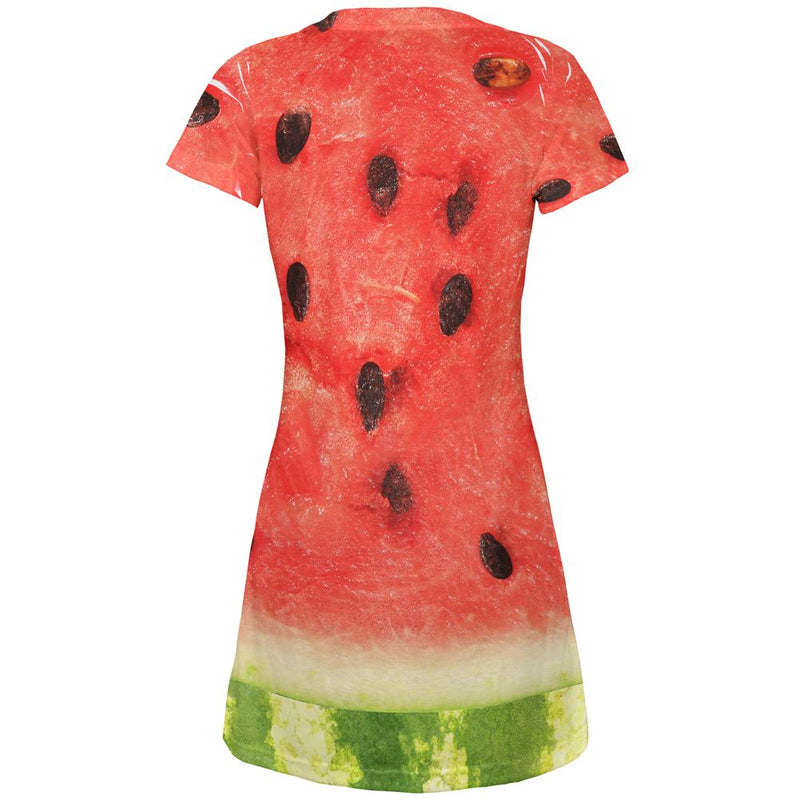 Watermelon Seeds Summer All Over Juniors Beach Cover-Up Dress Juniors Dresses Old Glory