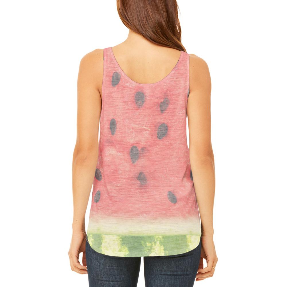 Watermelon Seeds Summer Juniors Flowy Side Slit Tank Top Juniors Tank Tops Old Glory