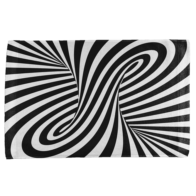 Trippy Black And White Swirl All Over Hand Towel Hand Towel Old Glory OS Multi
