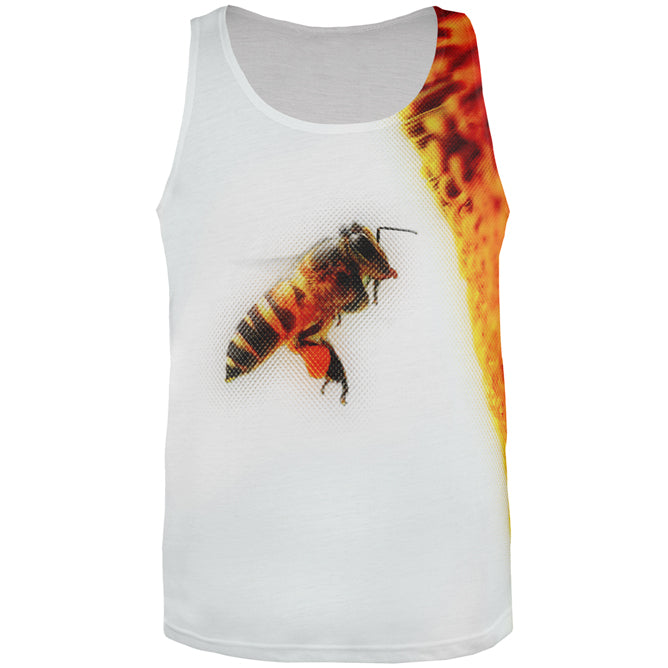 Honey Bee in Flight All Over Mens Tank Top Men's Tank Tops global 2XL Multi