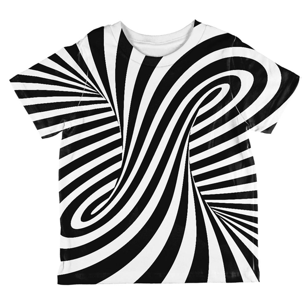 Trippy Black And White Swirl All Over Toddler T Shirt Toddler T-Shirts Old Glory 2T Multi