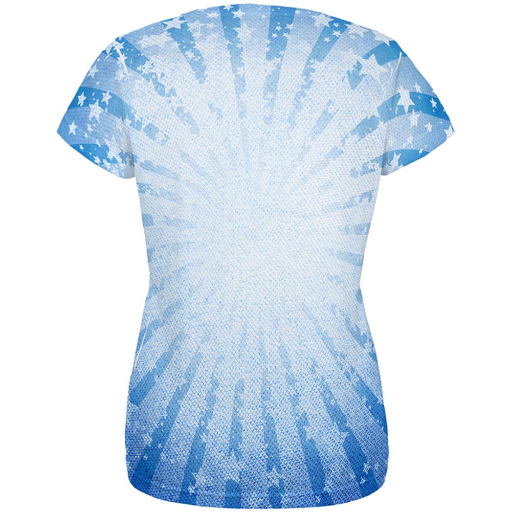 Keep Calm and Grill On Blue All Over Womens T Shirt Women's T-Shirts Old Glory