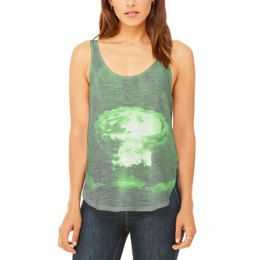 Gamma Radiation Atomic Explosion Juniors Flowy Side Slit Tank Top Juniors Tank Tops Old Glory 2XL Multi