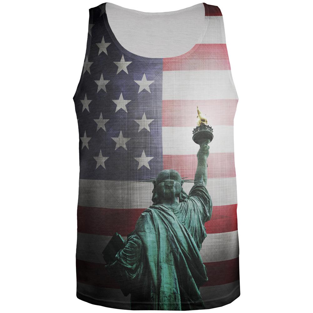 4th of July Let Lady Liberty Light the Way All Over Mens Tank Top Men's Tank Tops Old Glory 2XL Multi