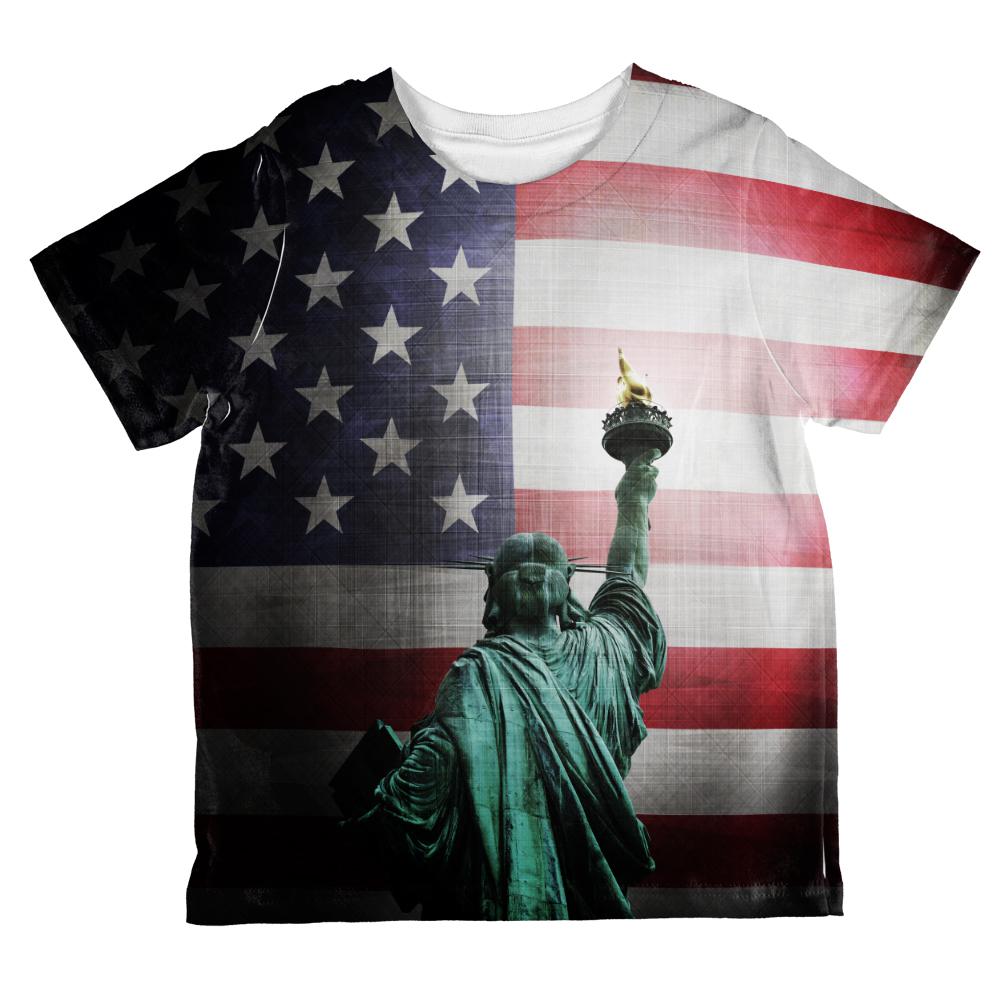 4th of July Let Lady Liberty Light the Way All Over Toddler T Shirt Toddler T-Shirts Old Glory 2T Multi