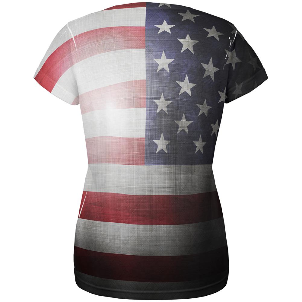 4th of July Let Lady Liberty Light the Way All Over Womens T Shirt Women's T-Shirts Old Glory