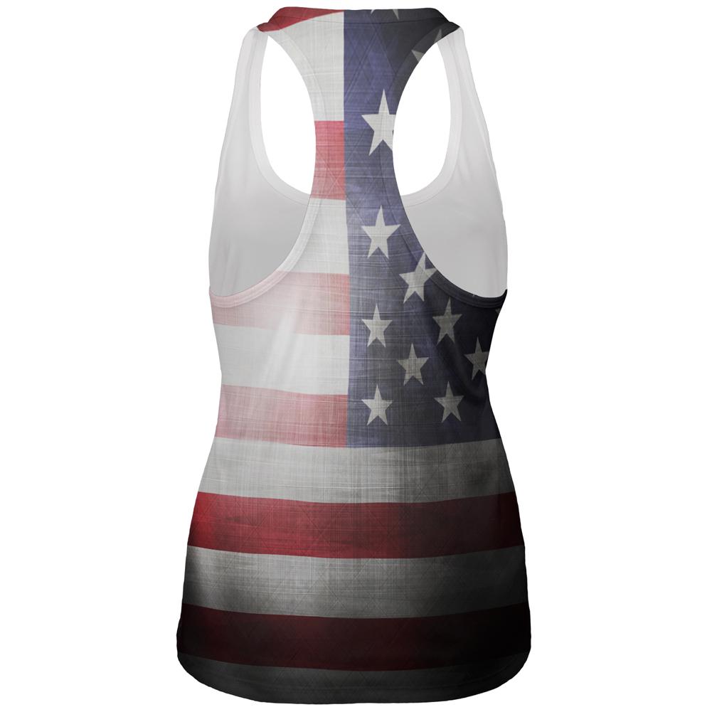 4th of July Let Lady Liberty Light the Way All Over Womens Work Out Tank Top Women's Tank Tops Old Glory