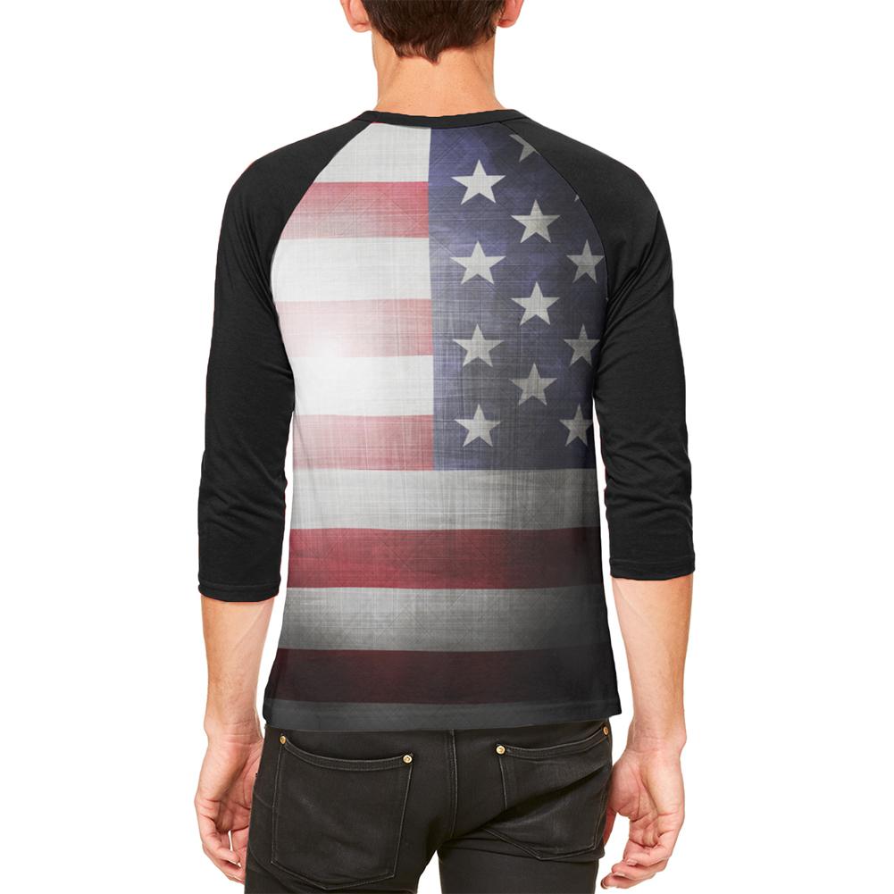 4th of July Let Lady Liberty Light the Way Mens Raglan T Shirt Men's T-Shirts Old Glory