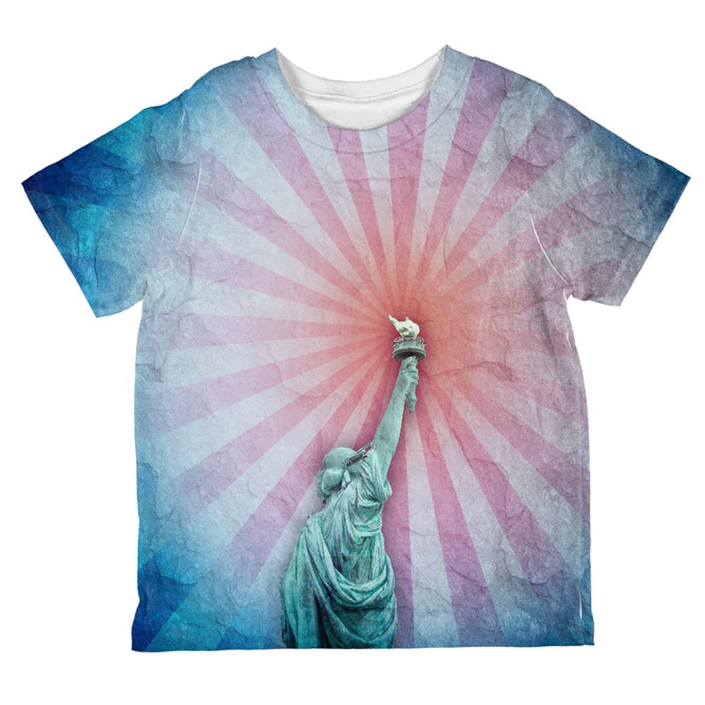4th of July Spirit Of Liberty Statue All Over Toddler T Shirt Toddler T-Shirts Old Glory 2T Multi