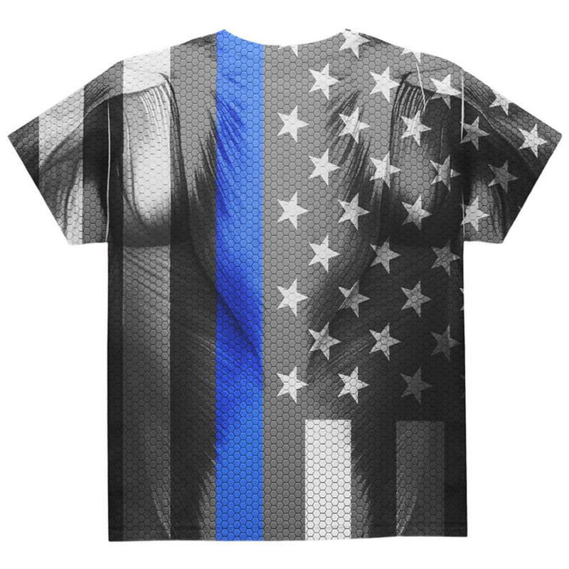 Halloween Thin Blue Line Superhero Costume All Over Youth T Shirt Youth T-Shirts Old Glory
