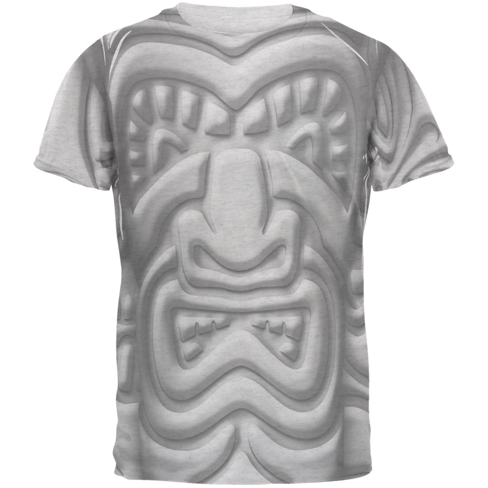 Tiki God Black Face Luau Men's Soft T-Shirt Men's T-Shirts Old Glory 2XL Heather White