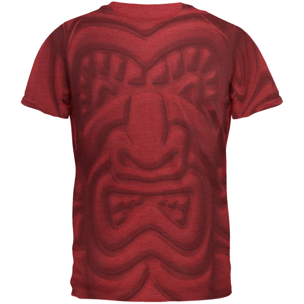 Tiki God Black Face Luau Men's Soft T-Shirt Men's T-Shirts Old Glory 2XL Vintage Red