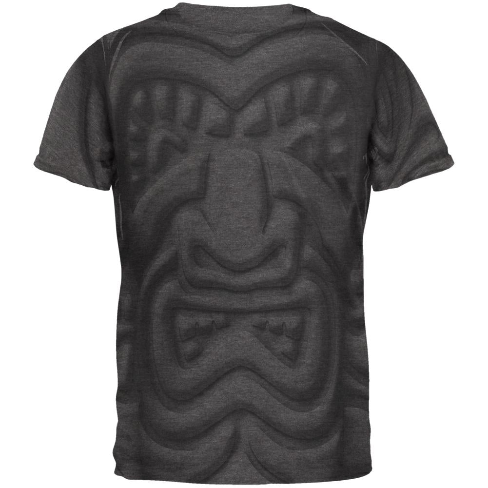Tiki God Black Face Luau Men's Soft T-Shirt Men's T-Shirts Old Glory 2XL Charcoal Heather