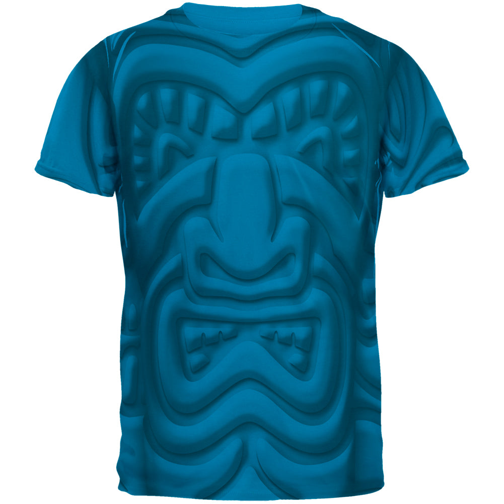 Tiki God Black Face Luau Mens T Shirt Men's T-Shirts Old Glory LG Sapphire