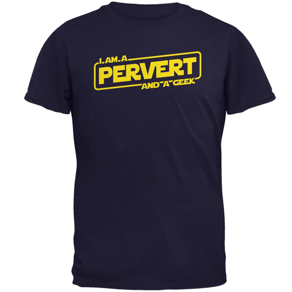 A Pervert and a Geek Mens T Shirt Men's T-Shirts Old Glory 2XL Navy