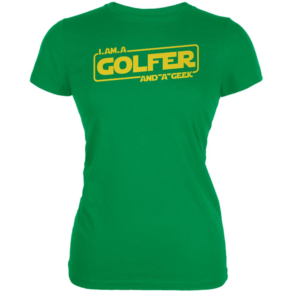 A Golfer and a Geek Juniors Soft T Shirt Juniors T-Shirts Old Glory SM Irish Green