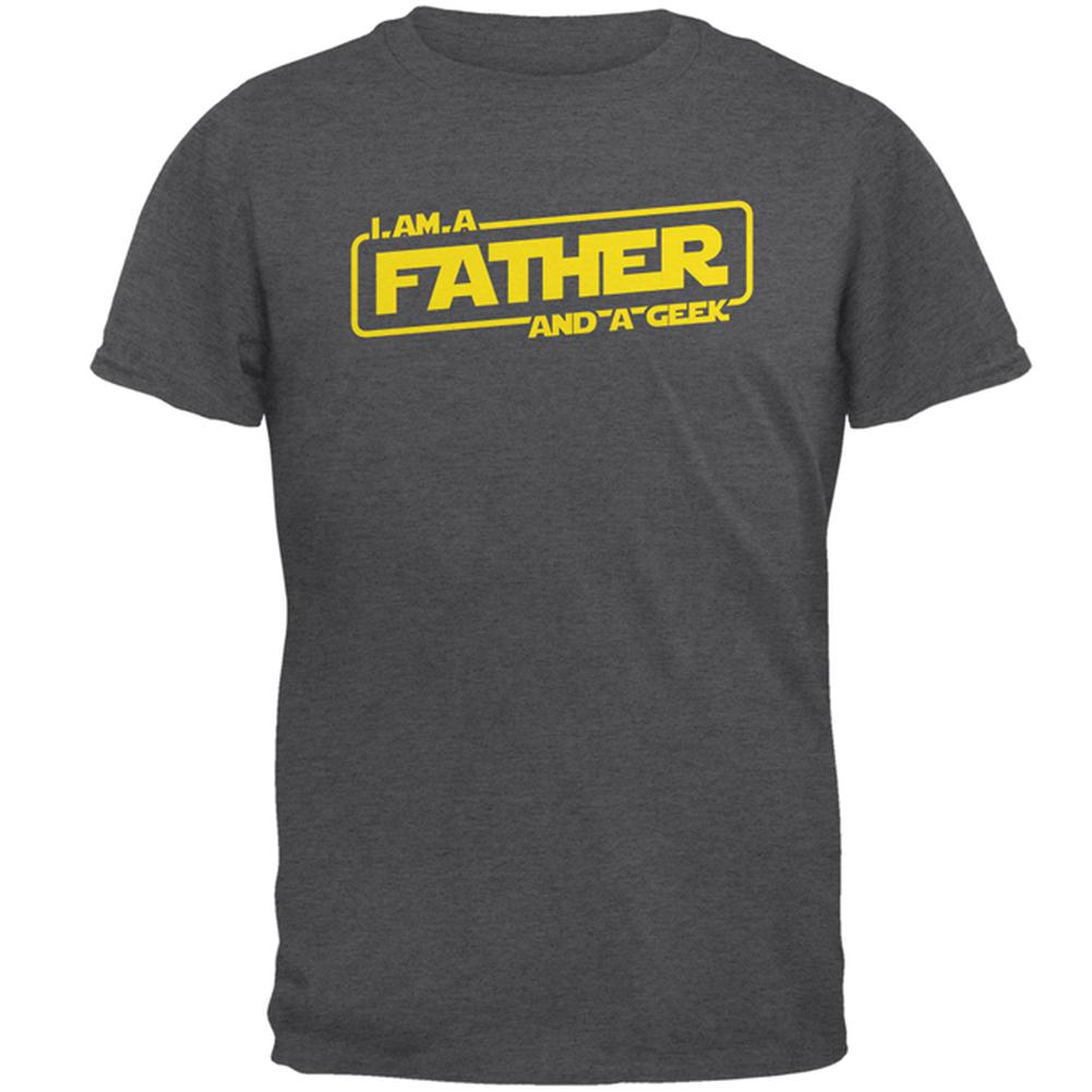 A Father and a Geek Mens T Shirt Men's T-Shirts Old Glory SM Dark Heather