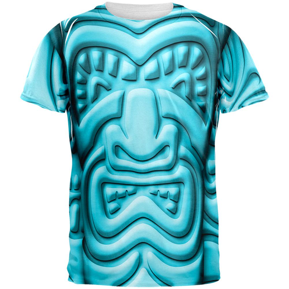 Tiki God Blue Face Luau All Over Mens T Shirt Men's T-Shirts Old Glory 2XL Multi